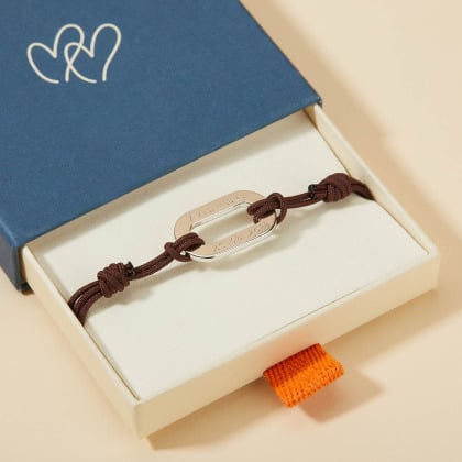 Men's Personalised Open Oval Bracelet Merci Maman
