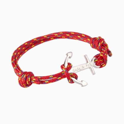 Men's Personalised Marine Cord Anchor Bracelet sterling silver merci maman