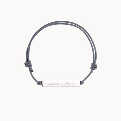 Bracelet personnalisé Horizon pour homme argent merci maman