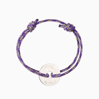 Bracciale personalizzato nautico con disco aperto uomo argento sterling merci maman