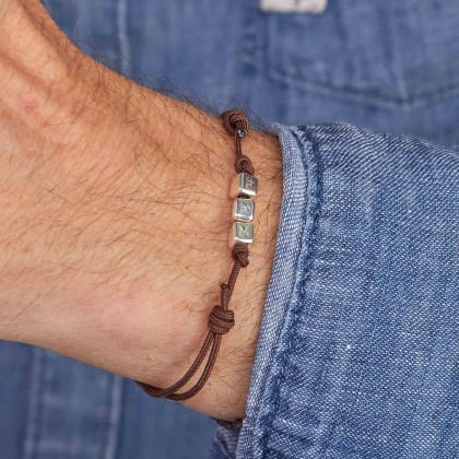 Men's Personalised Dice Bracelet sterling silver merci maman