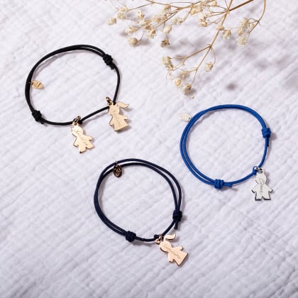 Personalised Family Bracelet gold plated sterling silver rose gold plated merci maman