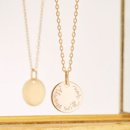 Personalised Message Necklace gold plated merci maman