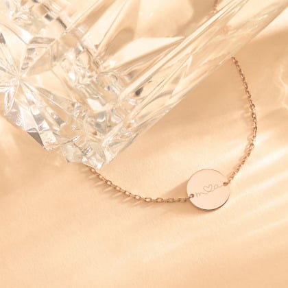 Bracciale personalizzato con medaglia Io e Te placcato oro merci maman