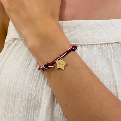 Personalized Patriot Bracelet gold plated merci maman