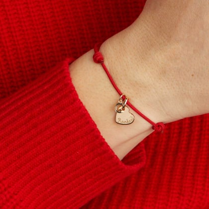 Personalised Mini Alphabet Heart Bracelet gold plated merci maman