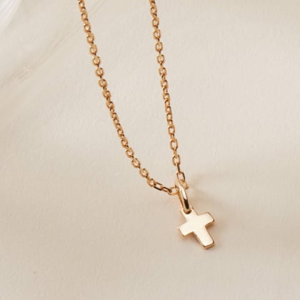 Collana con mini croce placcato in oro merci maman