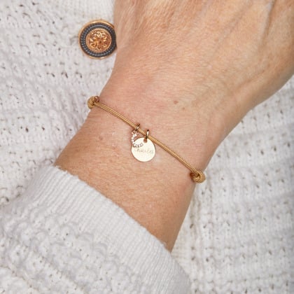 Personalised Mini Crystal Alphabet Bracelet gold plated merci maman