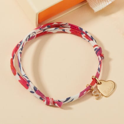 Personalised Mini Crystal Alphabet Heart Liberty Bracelet gold plated merci maman