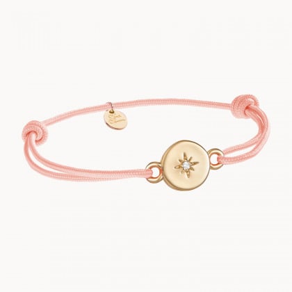 Braccialetto personalizzato con mini ciondolo cristallo placcato in oro merci maman