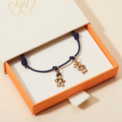 Mini pulsera de cristal Familia baño de oro merci maman