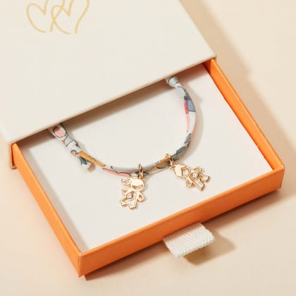 Mini pulsera de cristal Familia Liberty baño de oro merci maman