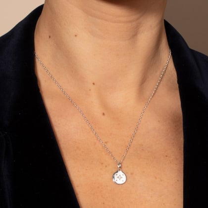 personalised mini crystal star necklace sterling silver merci maman