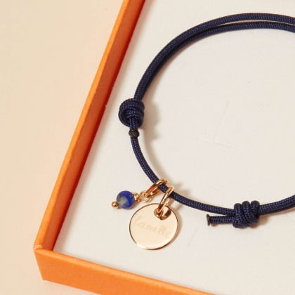 Personalisiertes Mini Edelstein Armband vergoldet merci maman