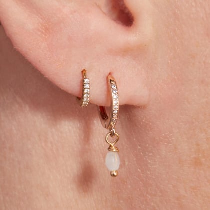 Mini Edelstein Ohrringe vergoldet merci maman