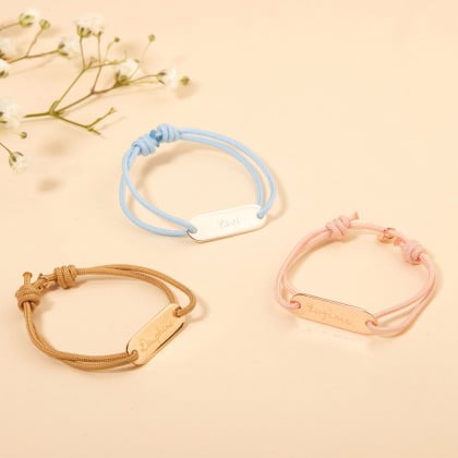 Bracelet personnalisé Mini Identity plaqué or merci maman