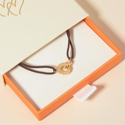 Collana Mini Intrecciata con Cordino Personalizzata Placcato in oro Merci Maman