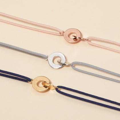 Collana Mini Intrecciata con Cordino Personalizzata Placcato in oro Merci Maman