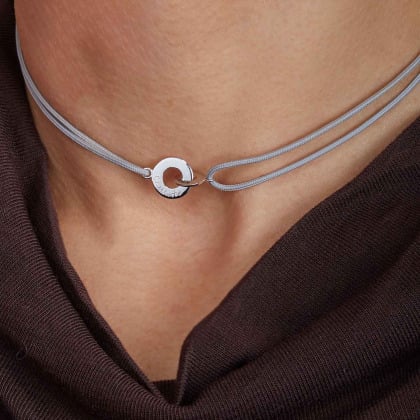 Collana Mini Intrecciata con Cordino Personalizzata Placcato in oro Merci Maman