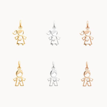 Comprar un mini charm niño o niña en cristal baño de oro merci maman