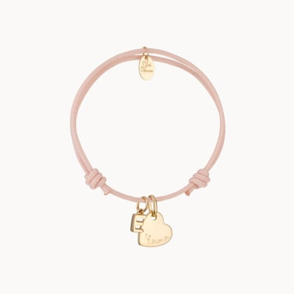 Personalised Mini Alphabet Heart Bracelet gold plated merci maman