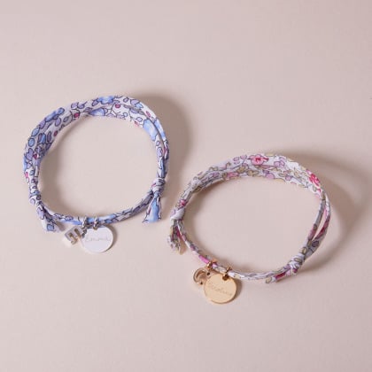 Personalised Mini Alphabet Liberty Bracelet gold plated merci maman