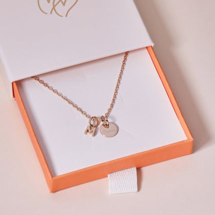 Personalised Mini Alphabet Necklace  gold plated merci maman