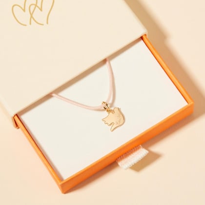 Personalised Mini Christening or Communion Braid Necklace Merci Maman