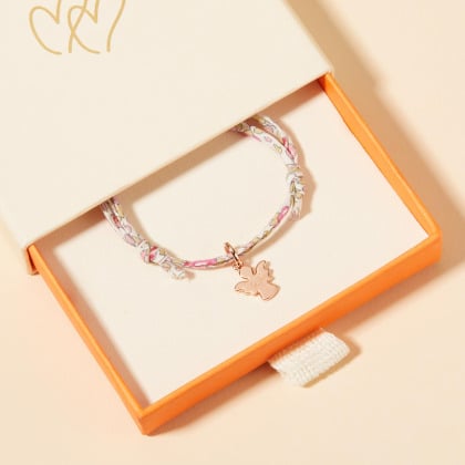 Personalisiertes Mini Liberty Armband zur Taufe oder Kommunion Merci Maman