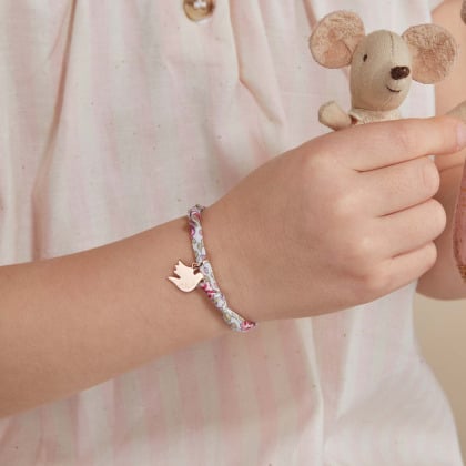 Personalisiertes Mini Liberty Armband zur Taufe oder Kommunion Merci Maman