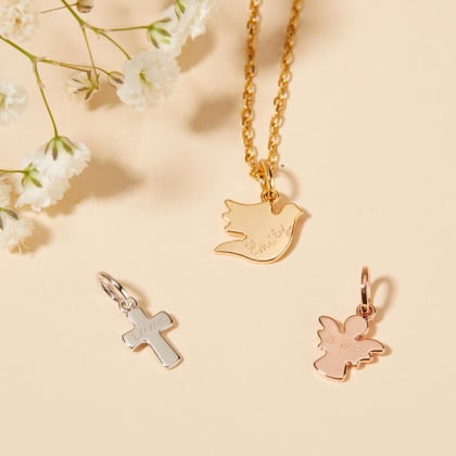 Collier personnalisé Baptême ou Communion Mini Merci Maman
