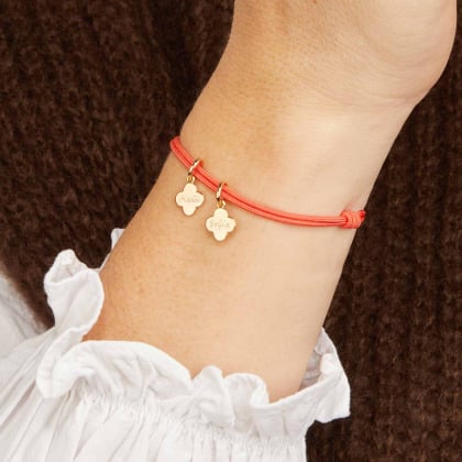 Bracelet personnalisé Mini Croix Romane Plaqué Or Merci Maman