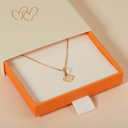 Personalisierte Mini Klee Kreuz Namenskette Vergoldet Merci Maman