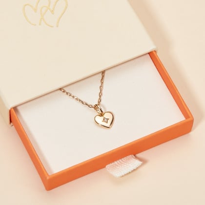 Collana personalizzata con stella in cristallo su cuore | Merci Maman