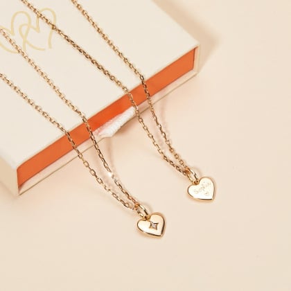 Collana personalizzata con stella in cristallo su cuore | Merci Maman