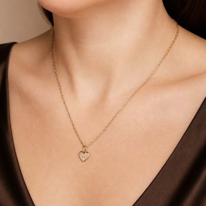 Collana personalizzata con stella in cristallo su cuore | Merci Maman