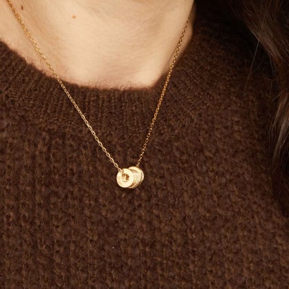 Mini Crystal Unity Name Necklace Gold Plated Merci Maman