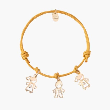 Mini pulsera de cristal Familia baño de oro merci maman