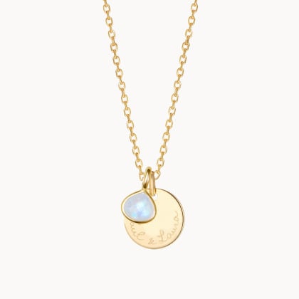 Personalised Small Gemstone Necklace merci maman