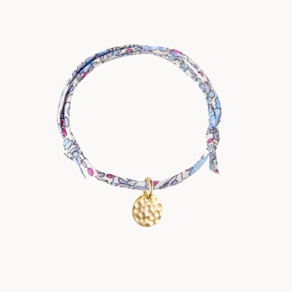 Bracciale personalizzato Liberty Mini Disco Martellato Merci Maman