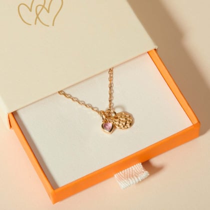 Collana personalizzata Mini Disco Martellato Merci Maman