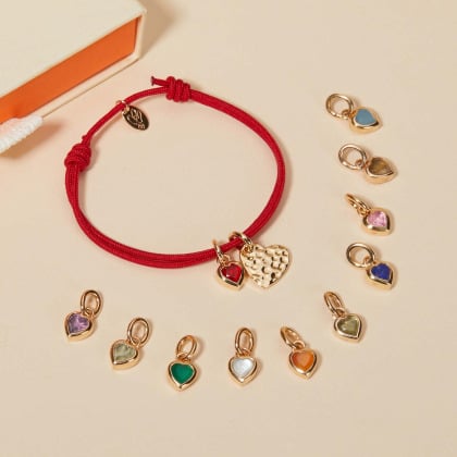 Personalised Mini Hammered Heart Bracelet Merci Maman