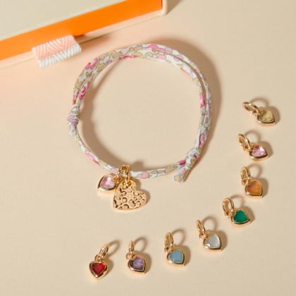 Personalised Mini Hammered Heart Liberty Bracelet Merci Maman