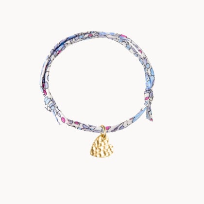 Personalised Mini Hammered Heart Liberty Bracelet Merci Maman