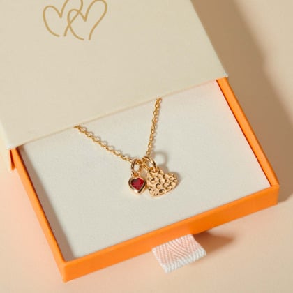 Collana personalizzata Mini Cuore Martellato Merci Maman