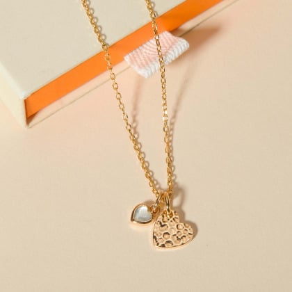 Collana personalizzata Mini Cuore Martellato Merci Maman