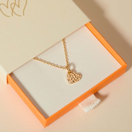 Collana personalizzata Mini Cuore Martellato Merci Maman