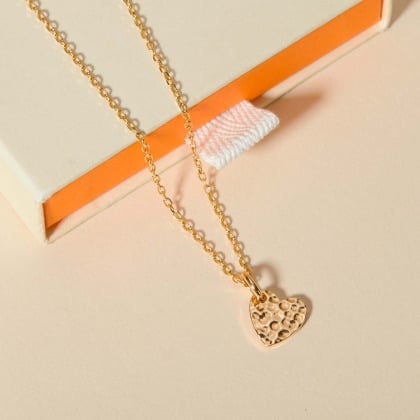 Collana personalizzata Mini Cuore Martellato Merci Maman