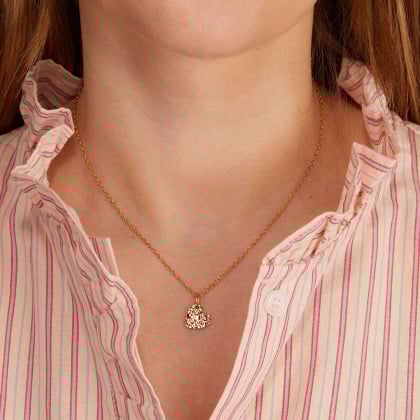 Collana personalizzata Mini Cuore Martellato Merci Maman