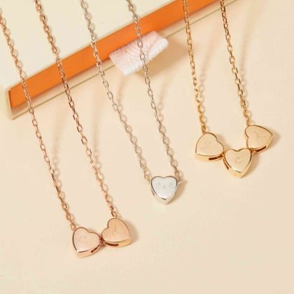 Collier personnalisé Mini Coeur Initiale plaqué or merci maman